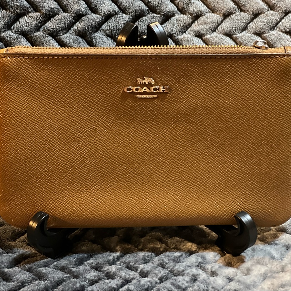 Coach Tan Leather Wristlet/Clutch Bag